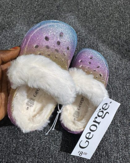 Next Fur Crocs Slides