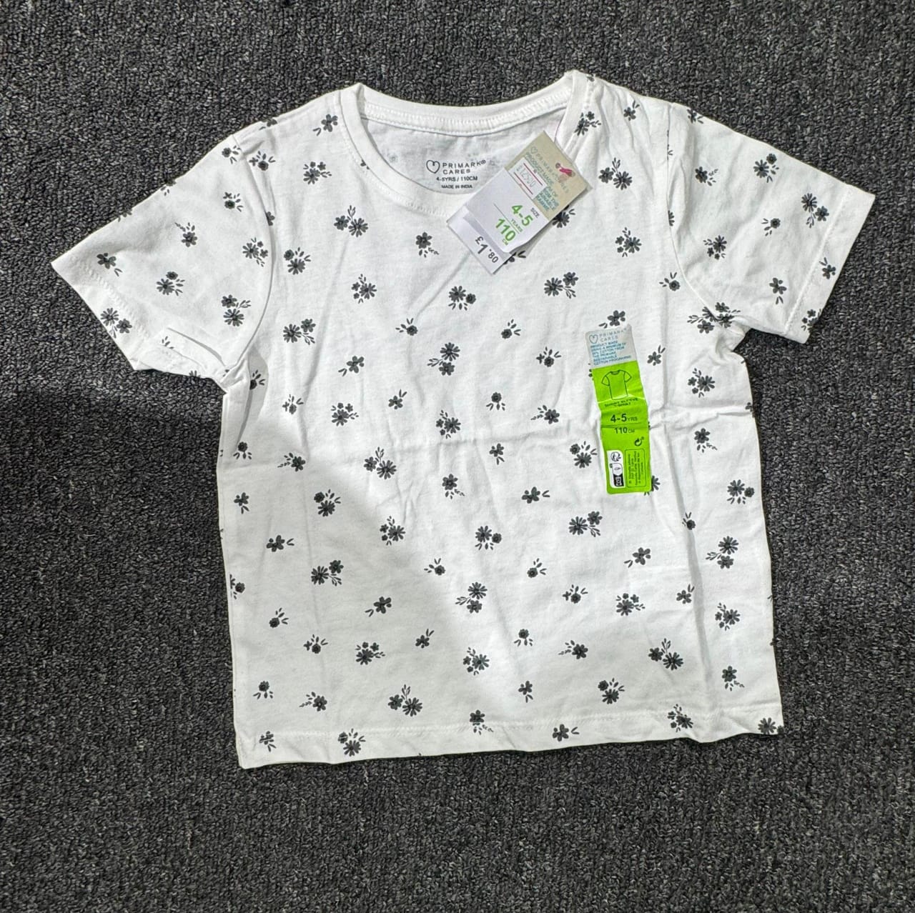 Primark Girls White & Ash Shirt