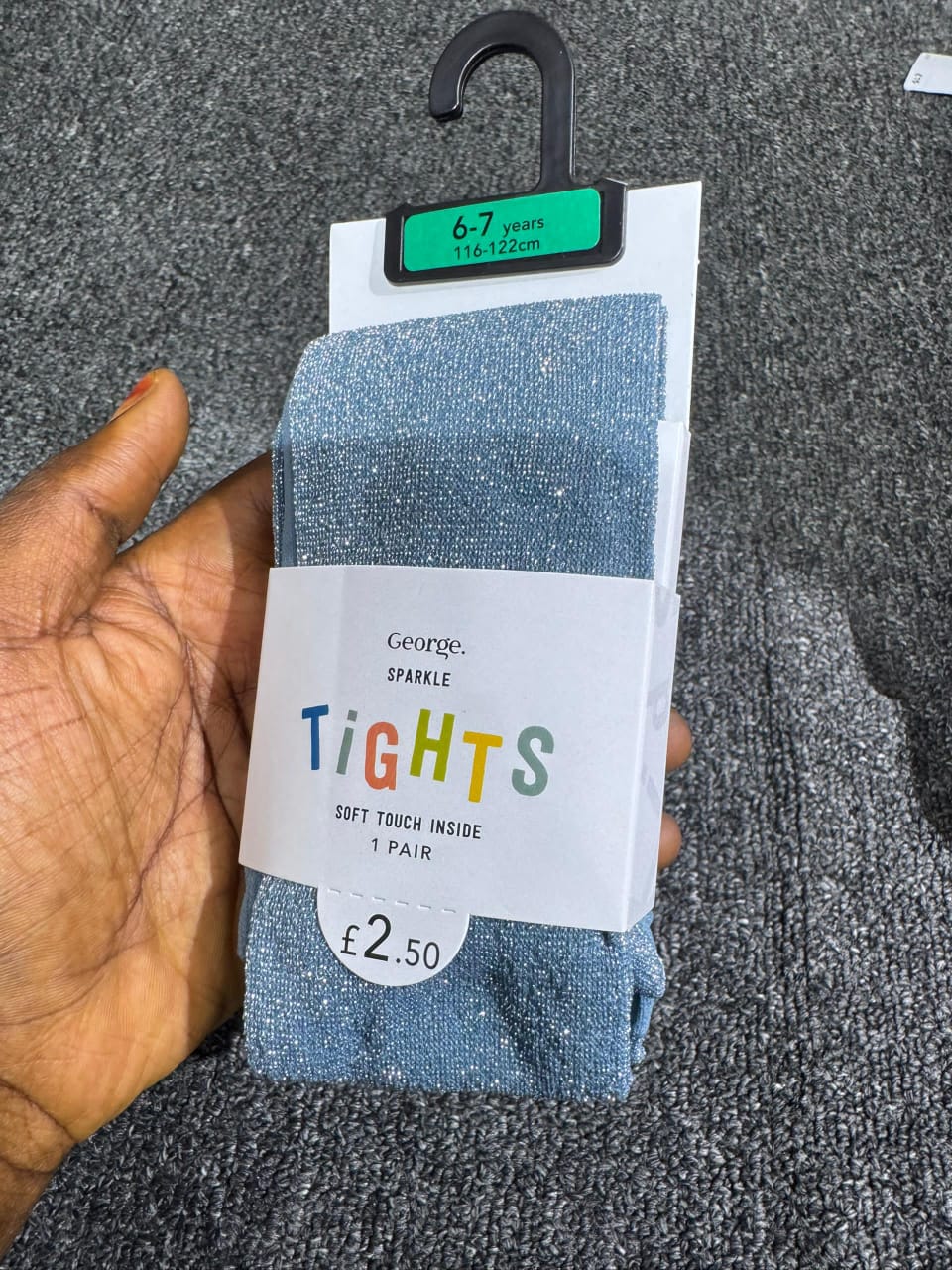 George Girls Shiny Blue Tights