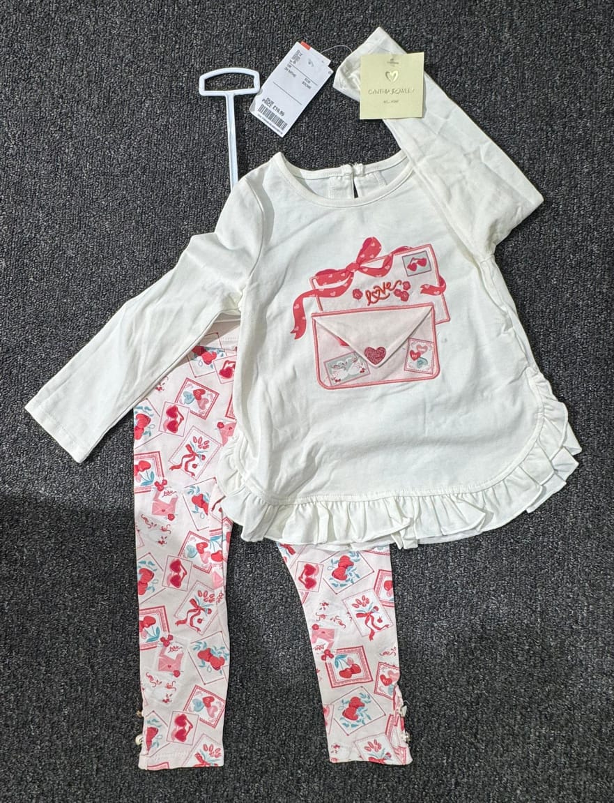 Joie Girls 2-Piece Set – Cream & Pink