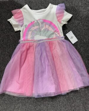 Isaac Mizrahi Girls Gown – White, Pink & Purple