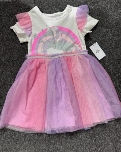 Isaac Mizrahi Girls Gown – White, Pink & Purple