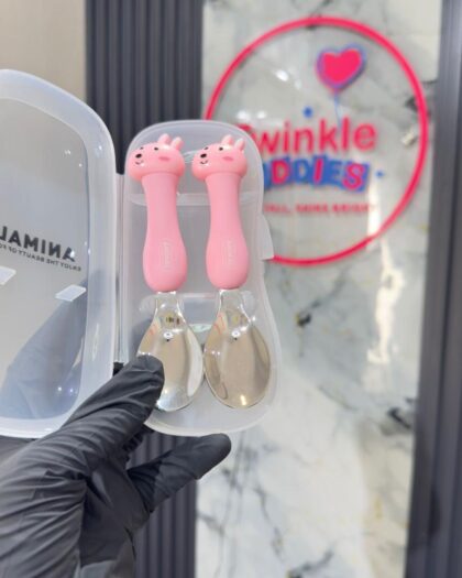 Stainless Steel Pink Girls Cutlery Set