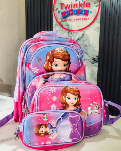 Pink 3 in 1 Girls School Bag Set