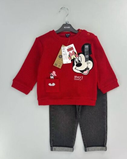 Red Mickey Mouse Kids 2pcs Set