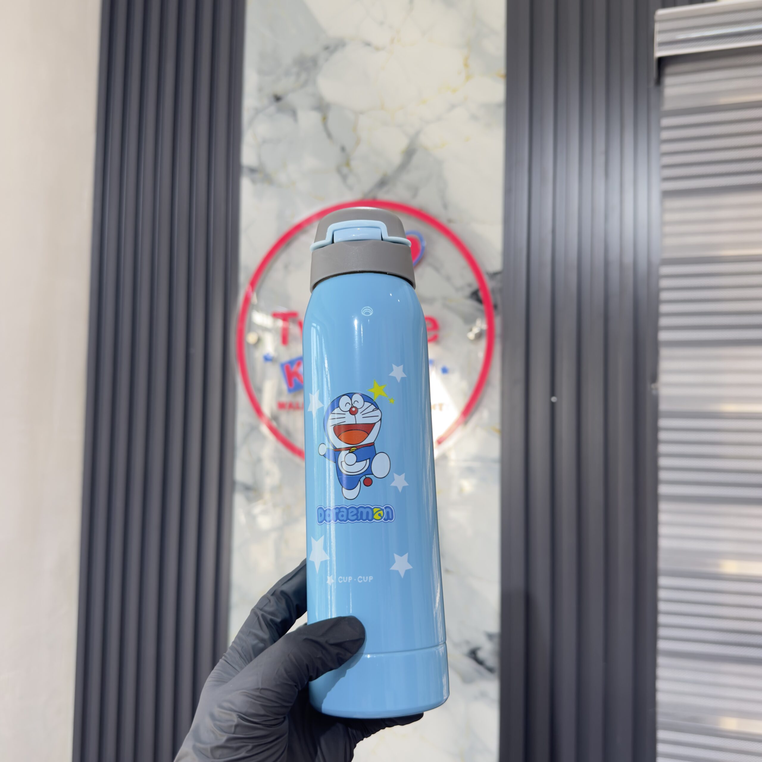 Sippy Stainless Steel Blue Boys Bottle - Image 2