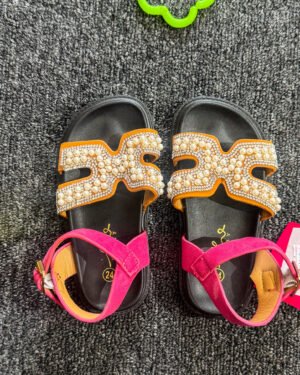 Orange and Pink Pearl Girls Sandal
