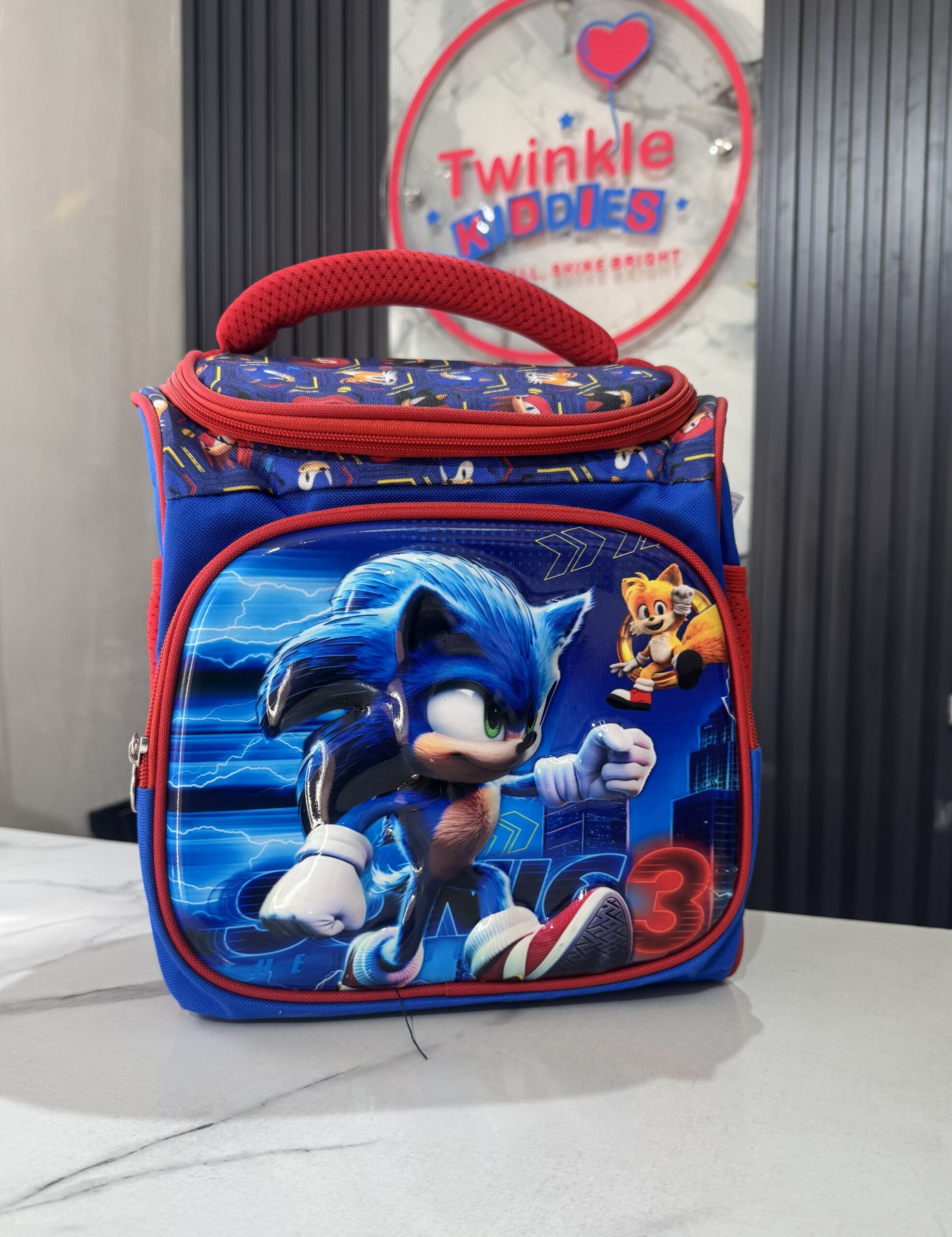 Blue and Red Boys Lunch Bag