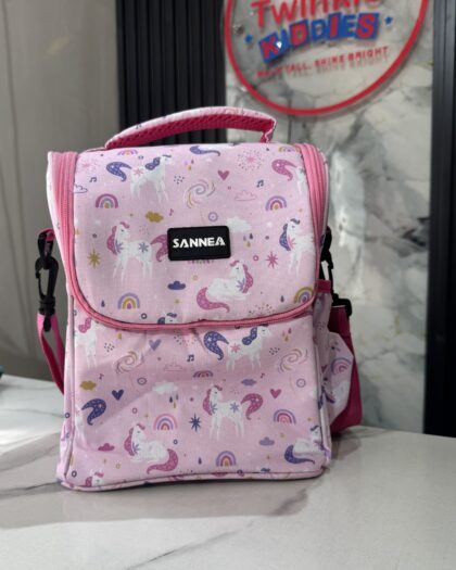 Sannea Pink and White Girls Lunch Bag