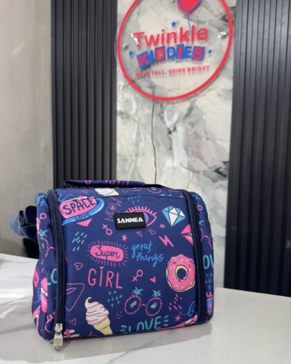 Sannea Blue and Pink Girls Lunch Bag