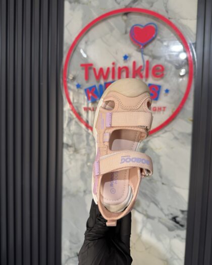 Solid Pink & Cream Girls Sandals