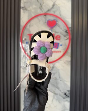Toddler Cream & Purple Girls Sandals