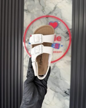 Birkenstock White Girls Sandals