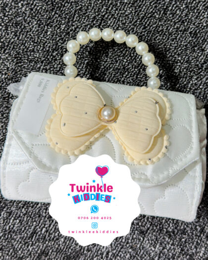 White Butterfly Mini Girls Handbag