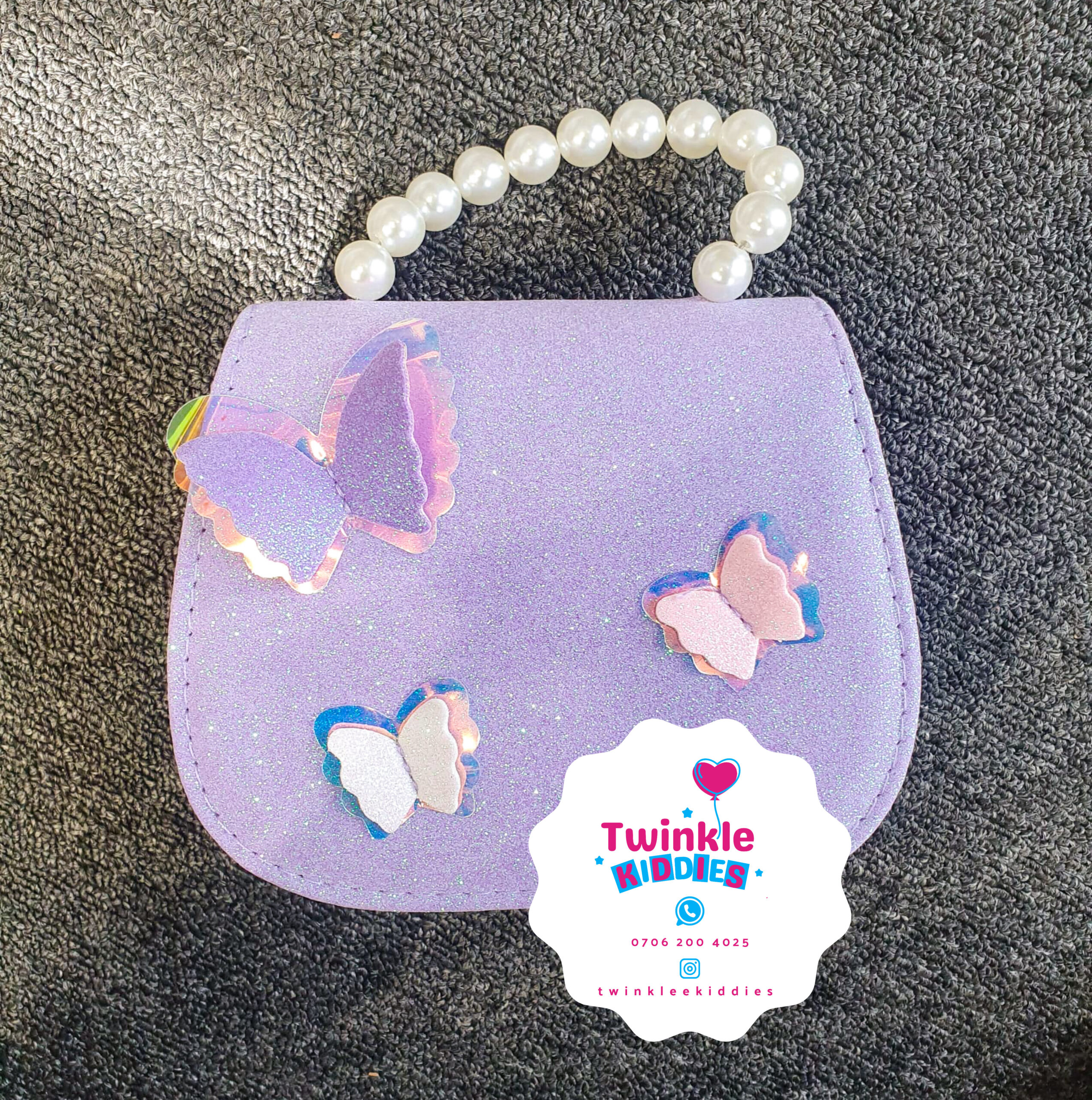 Purple Butterfly Big Girls Handbag