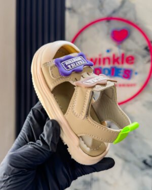Toddler Cream & Brown Boys Sandals