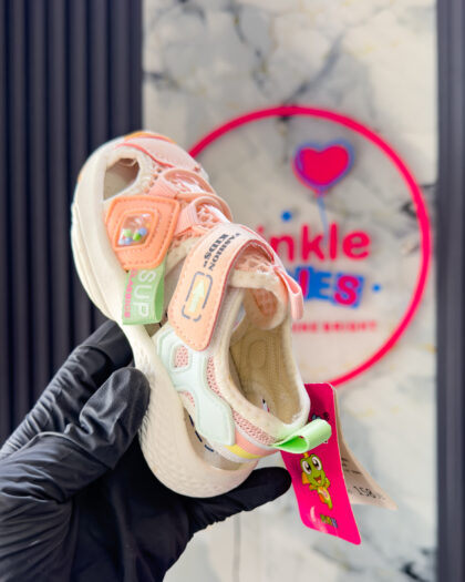 Toddler Orange & White Girls Sandals