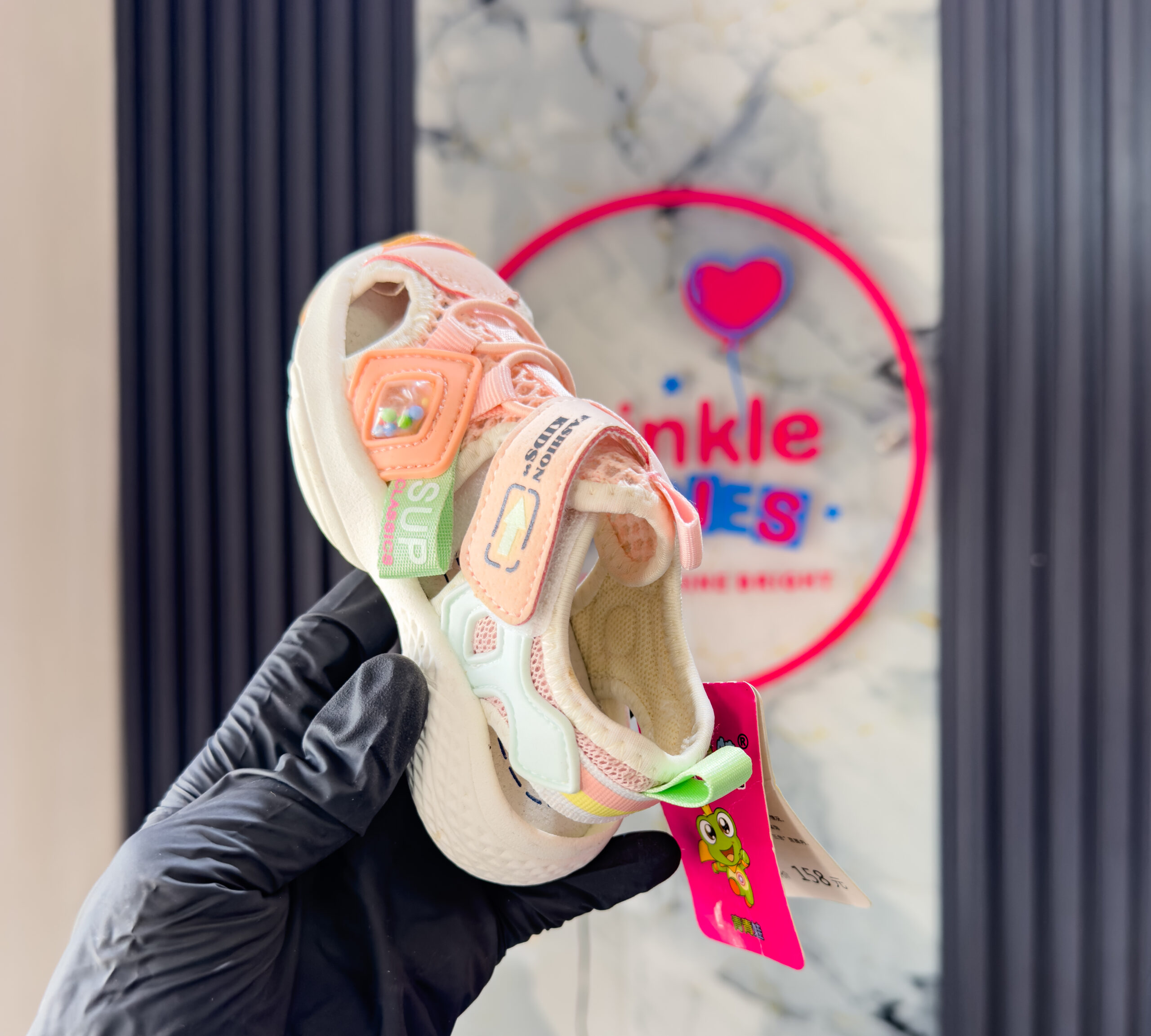 Toddler Orange & White Girls Sandals