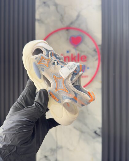 Solid Orange, Blue & Cream Boys Sandals