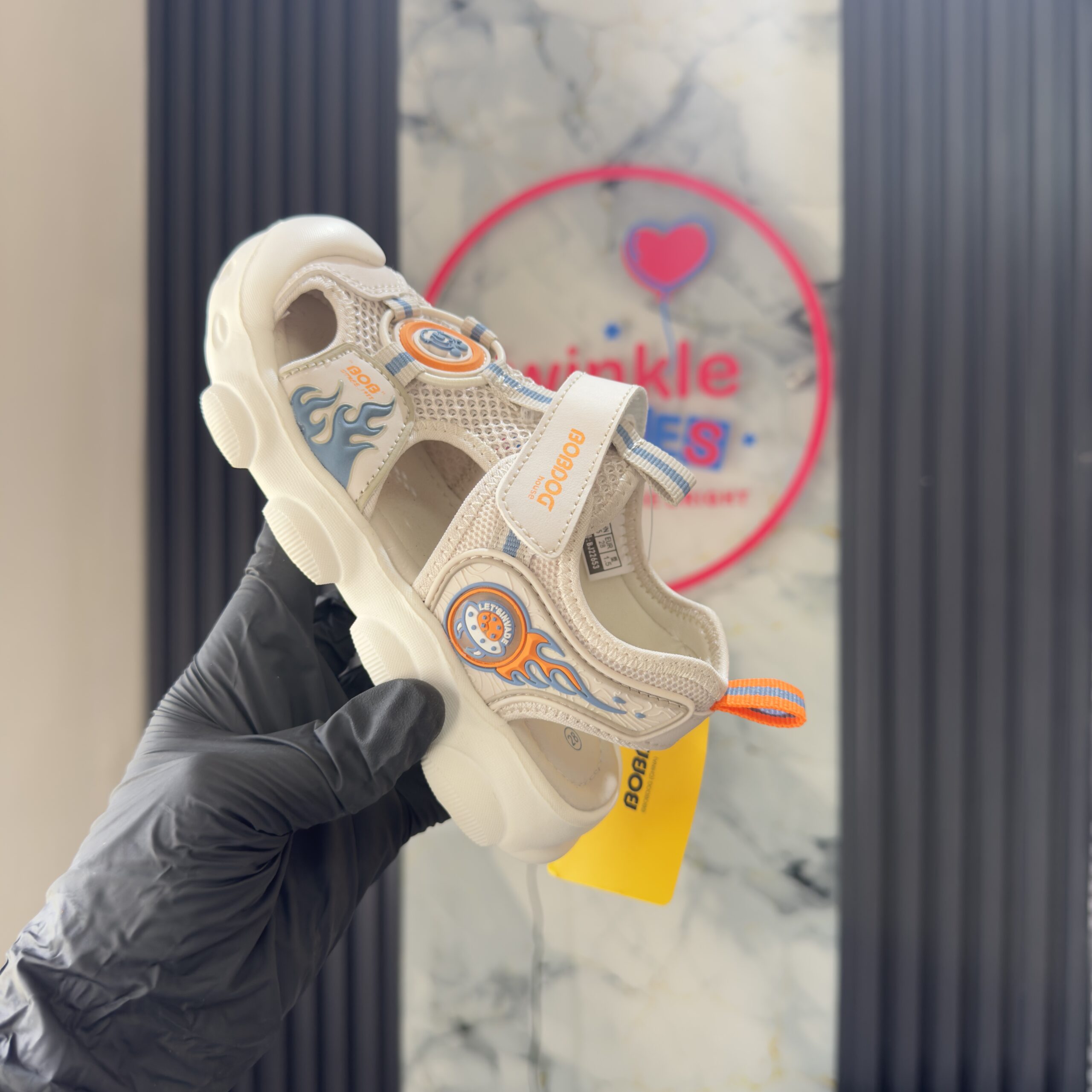 Solid Cream, Orange & Blue Boys Sandals