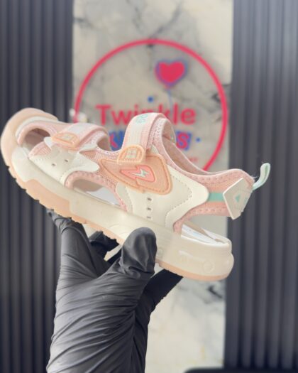 Solid Pink & Cream Girls Sandals