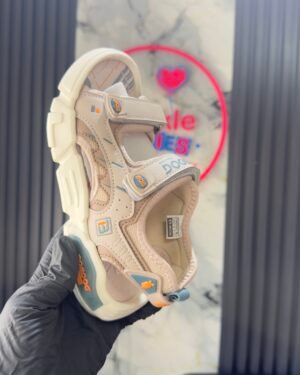 Solid Cream & Orange Boys Sandals