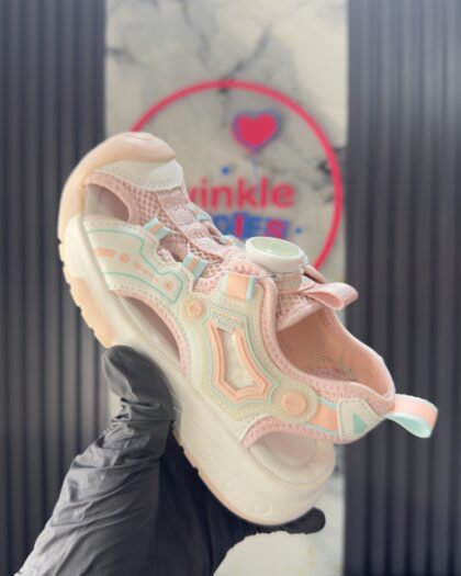 Solid Pink & Cream Girls Sandals