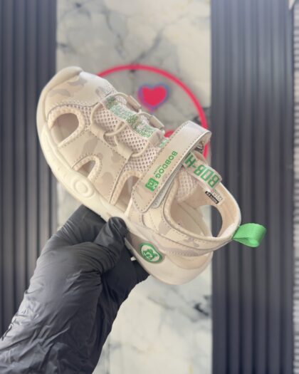 Solid Green & Cream Boys Sandals
