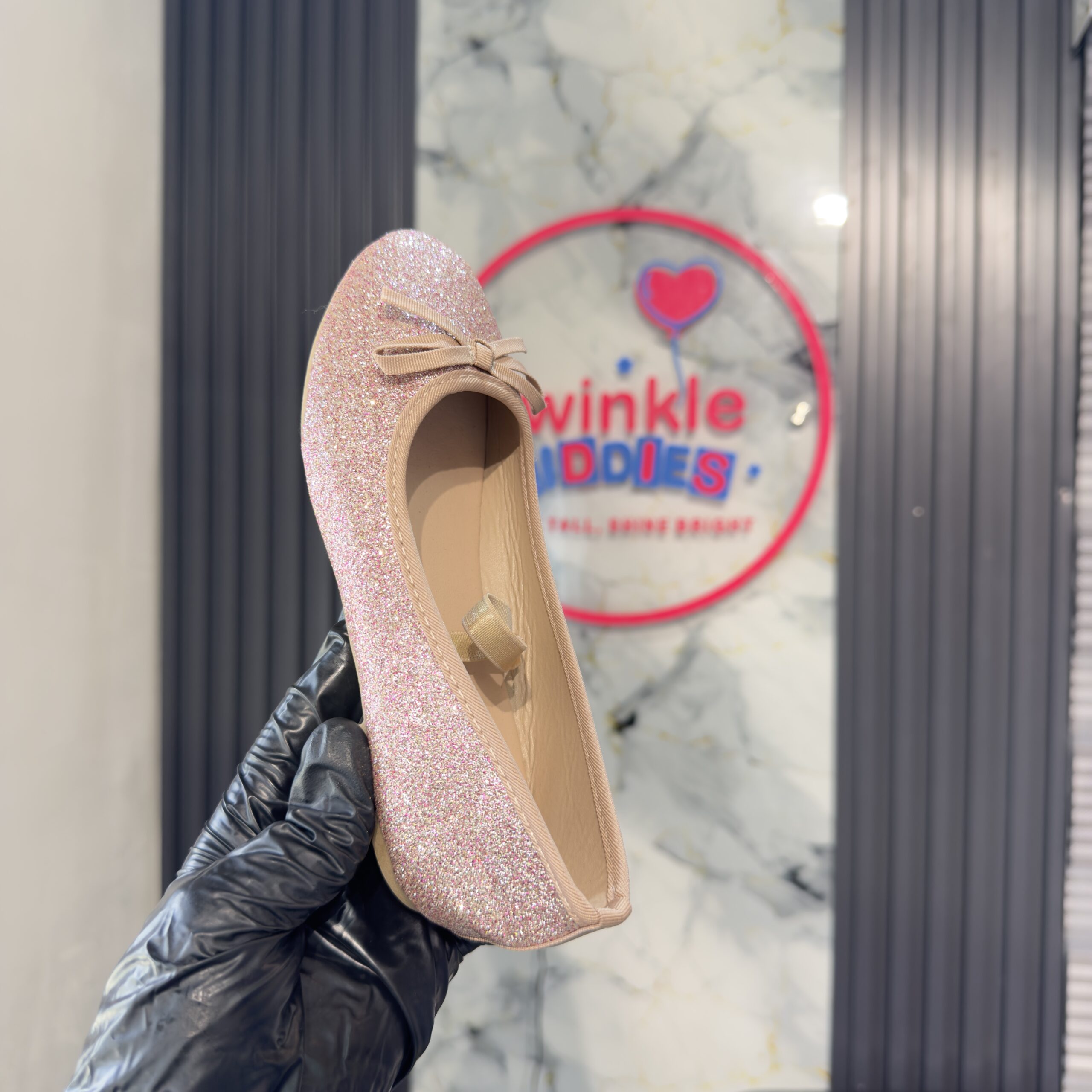 Kids Shiny Pink Girls Toms Shoe