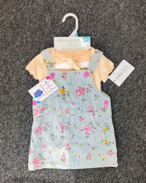 Blue and Orange Girls Dungaree Set