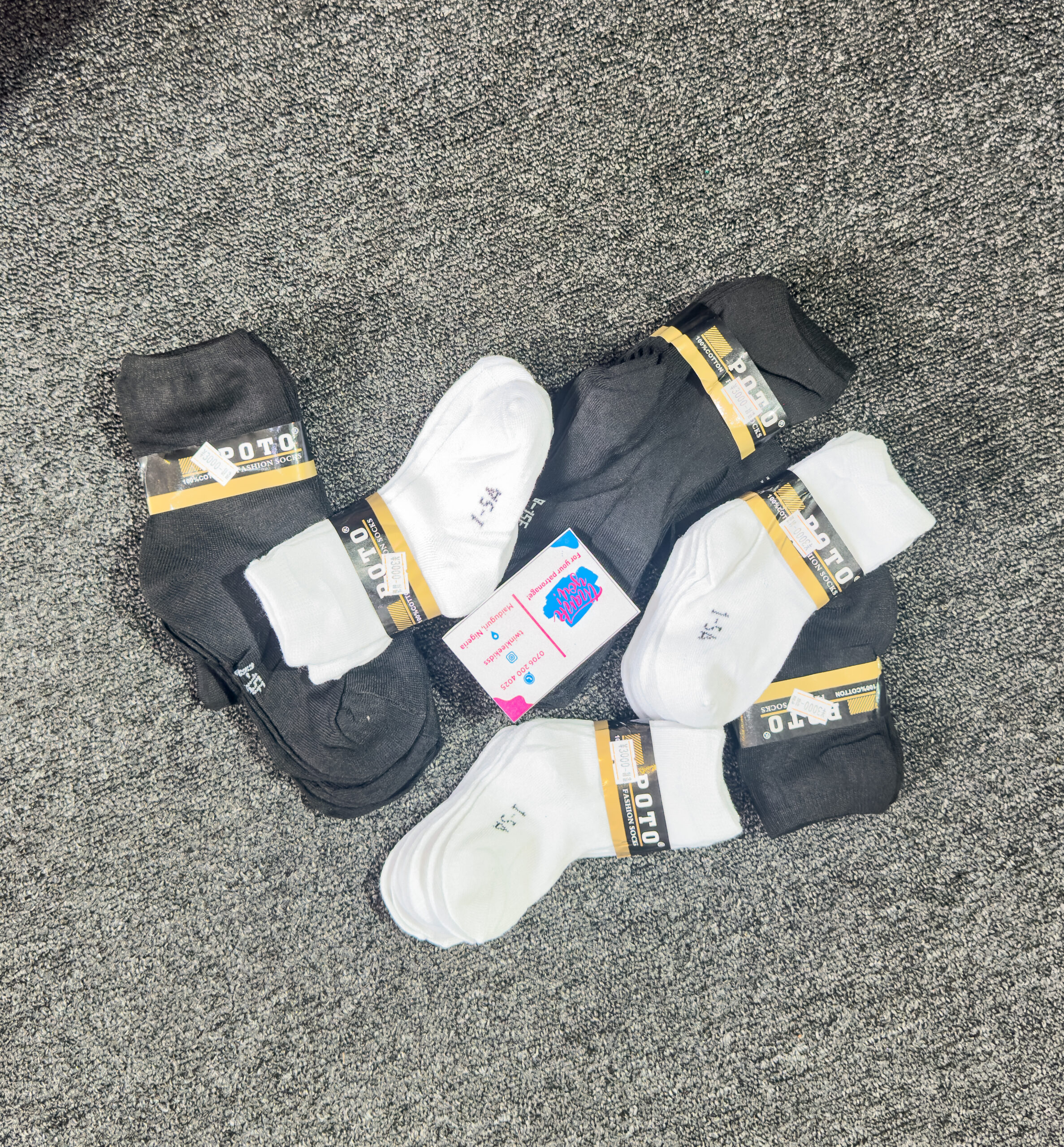 Black Unisex School Socks Set - Image 2