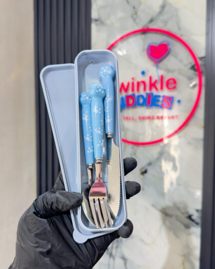 Stainless Steel Blue Boys Cutlery Set