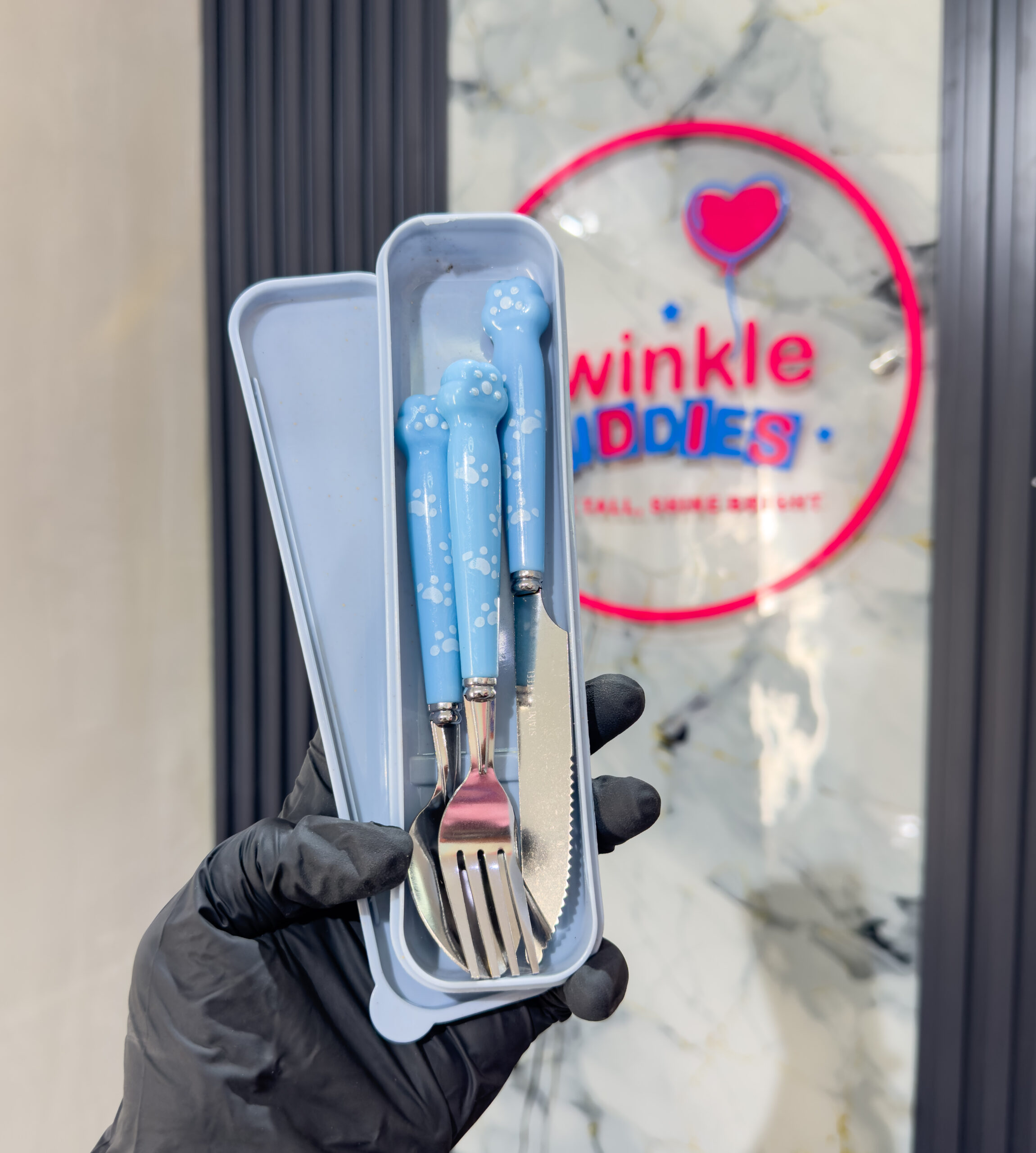 Stainless Steel Blue Boys Cutlery Set