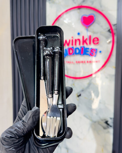 Stainless Steel Black Girls Cutlery Set