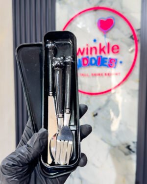 Stainless Steel Black Girls Cutlery Set