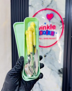 Stainless Steel Yellow Unisex Cutlery Set