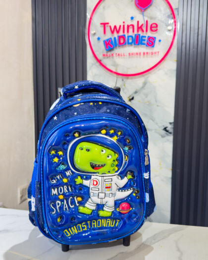 Blue and Green Boys Trolley School Bag