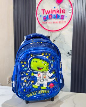Blue and Green Boys Trolley School Bag