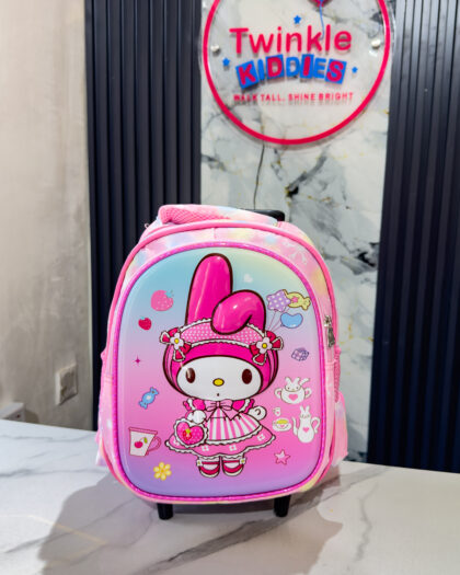 Pink Girls Trolley School Bag