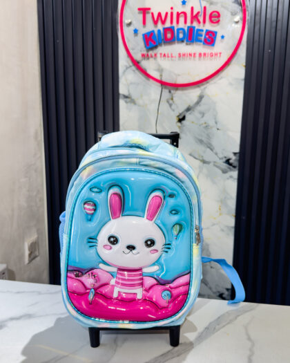 Pink and Blue Girls Trolley School Bag