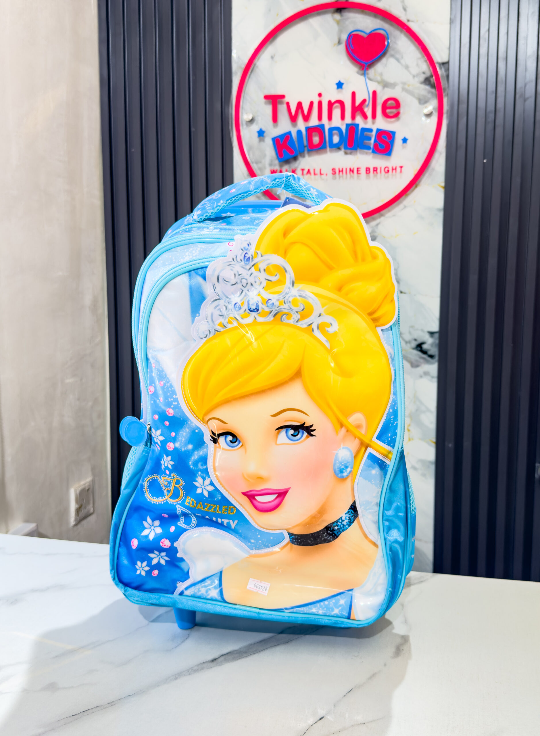 Blue Cinderella Girls Trolley School Bag