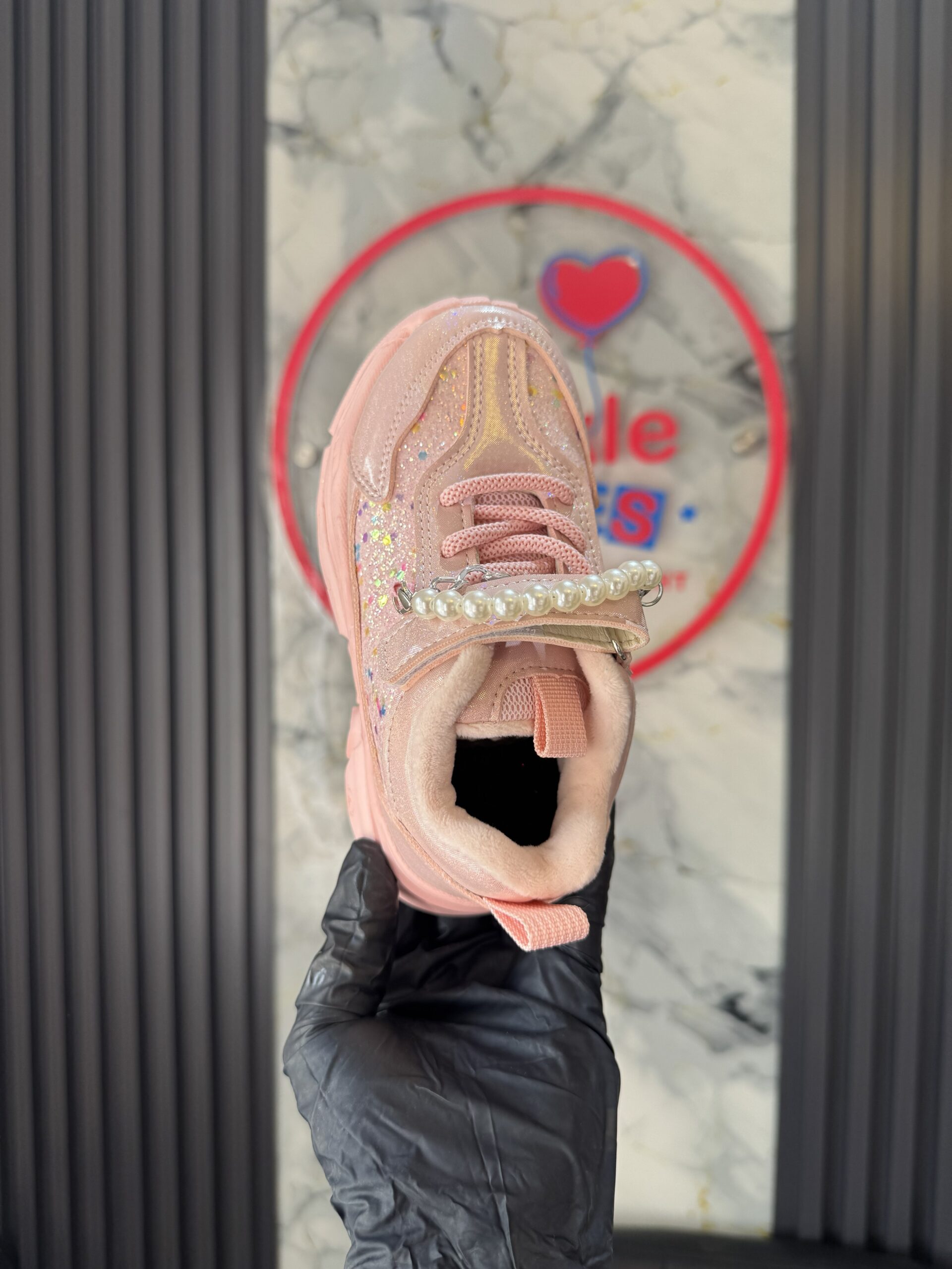 Toddler Shiny Pink Girls Sneakers