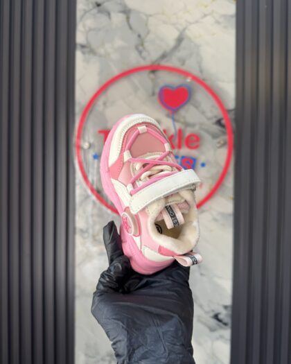 Toddler Pink & White Girls Sneakers