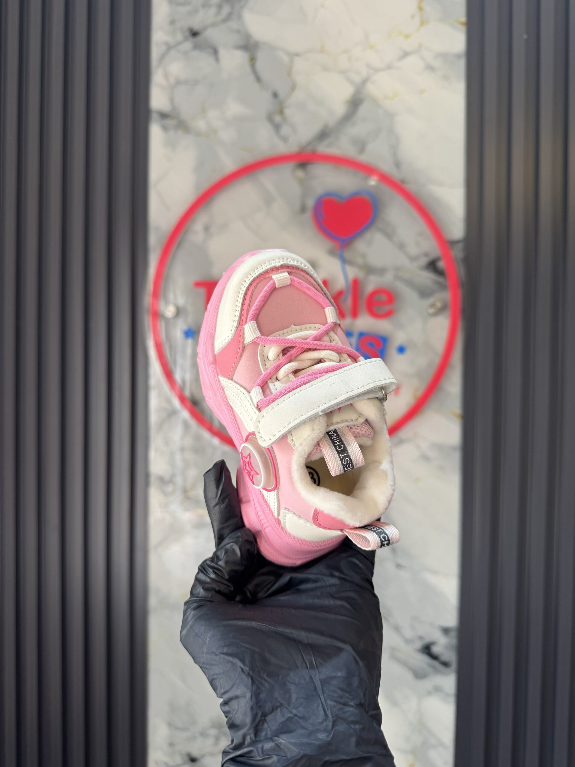 Toddler Pink & White Girls Sneakers