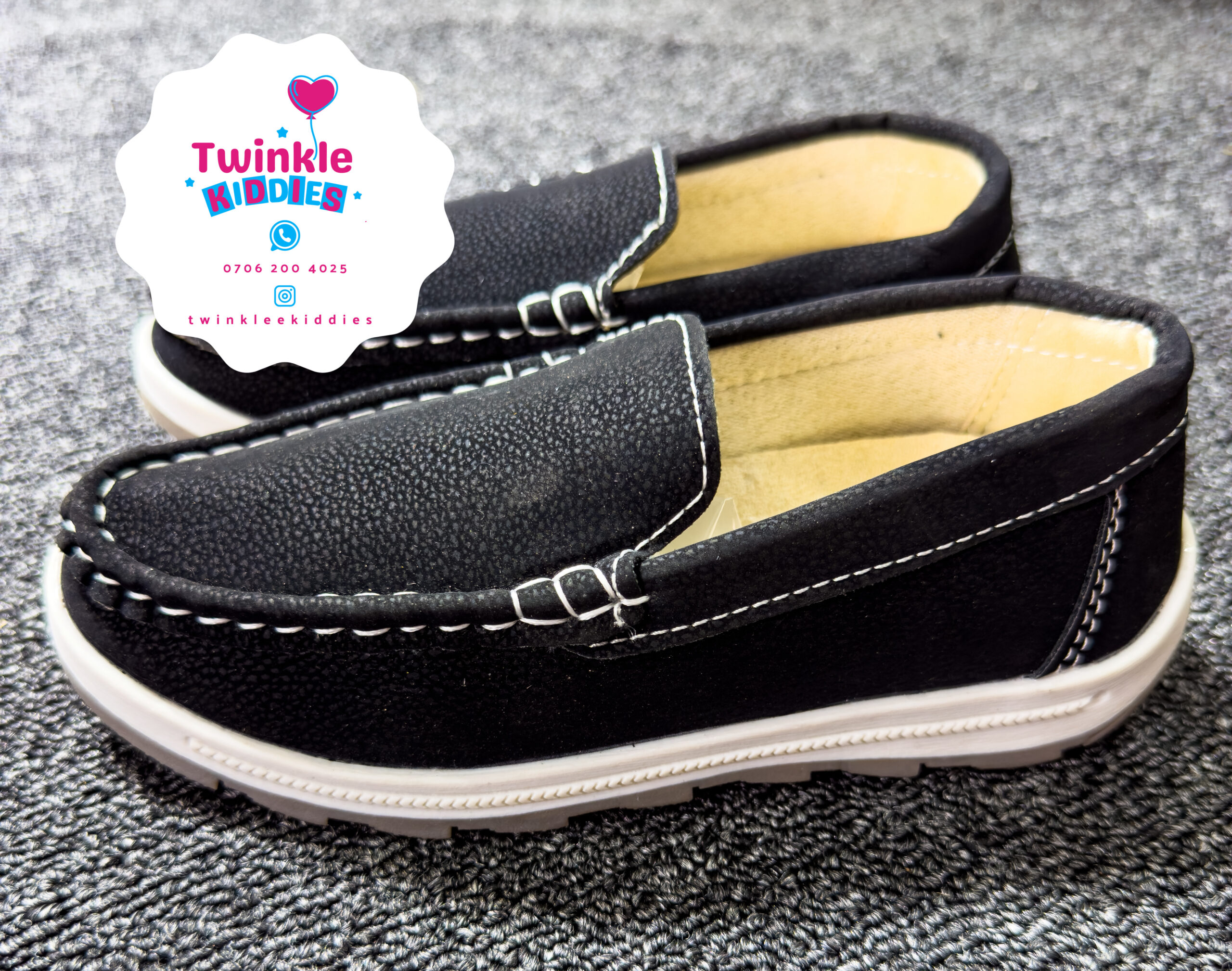 Boys Full Black Corporate Loafers