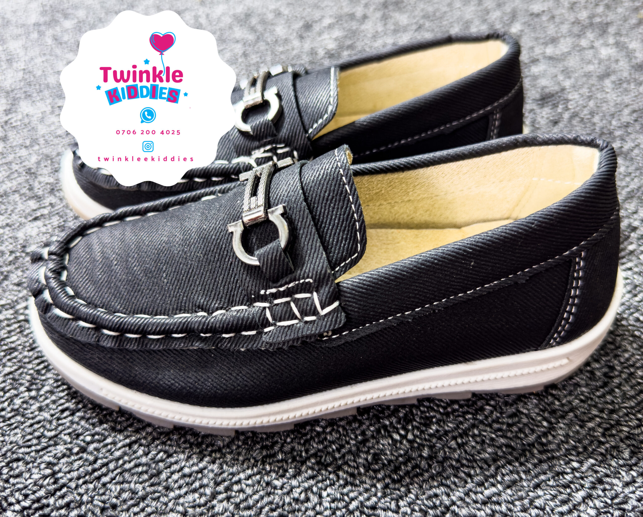 Boys Black Corporate Loafers with Ring