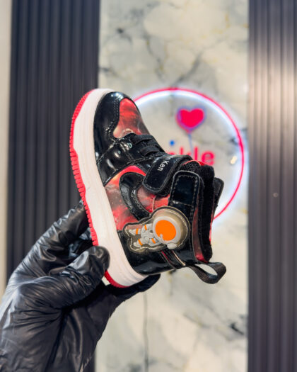 Toddler Red & Black Girls Sneakers