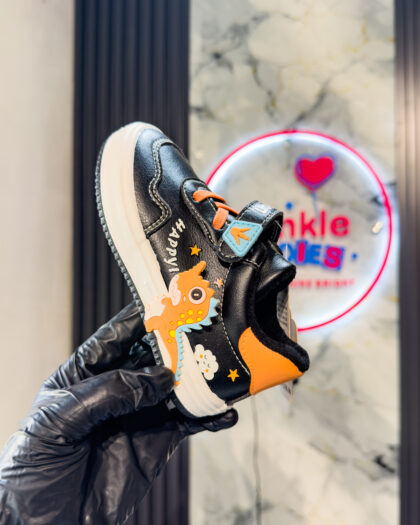 Toddler Orange & Black Girls Sneakers