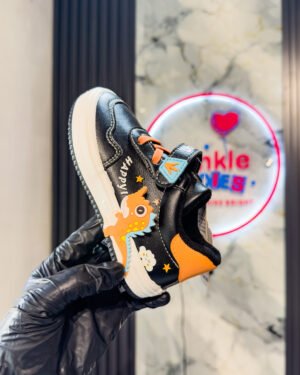 Toddler Orange & Black Girls Sneakers