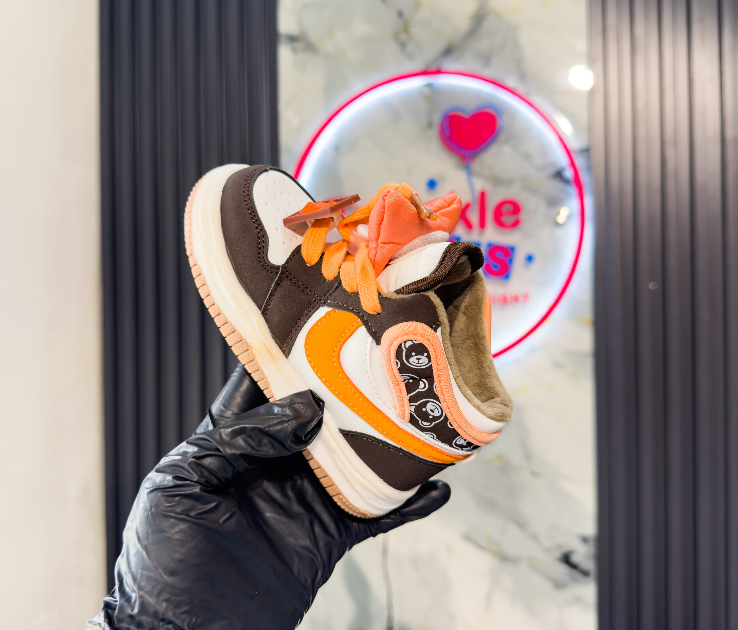 Toddler Orange & Brown Boys Sneakers
